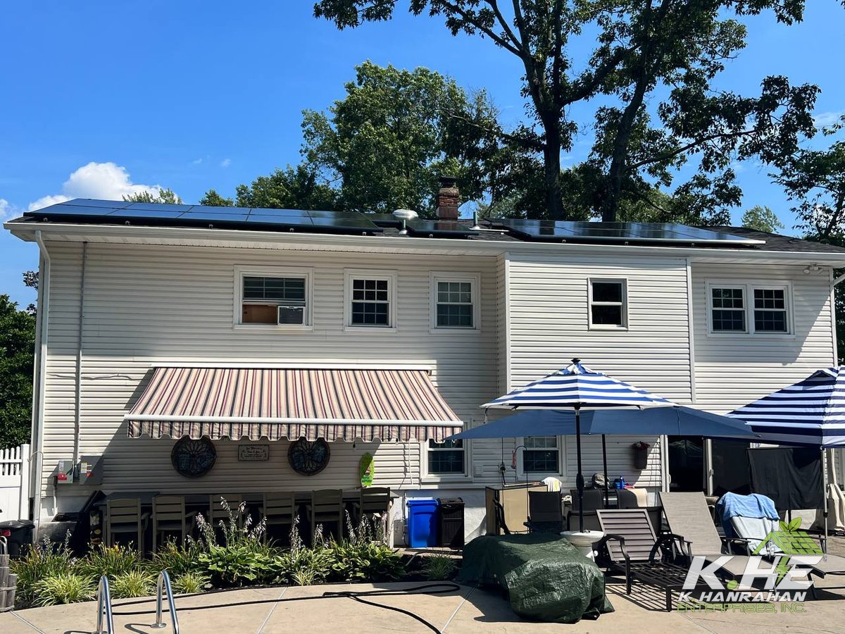 Solar install with awning-front home